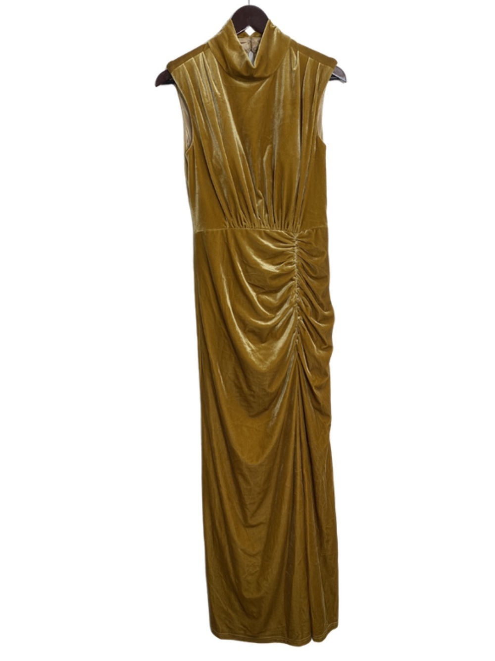 Revelry Beck Velvet Maxi Dress Mustard Yellow Women’s Size 10